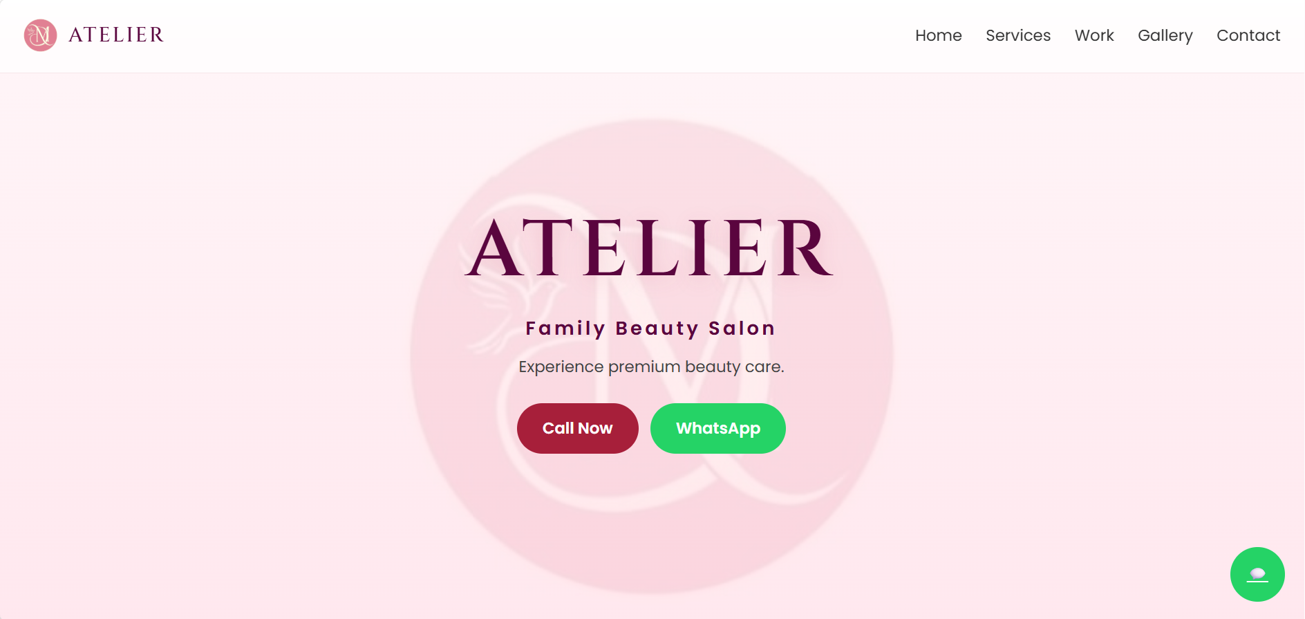 Atelier Family Beauty Salon website preview